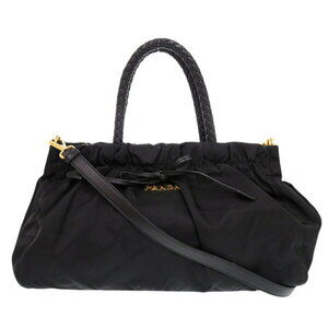 Prada TRSSUTO BOW handbag black